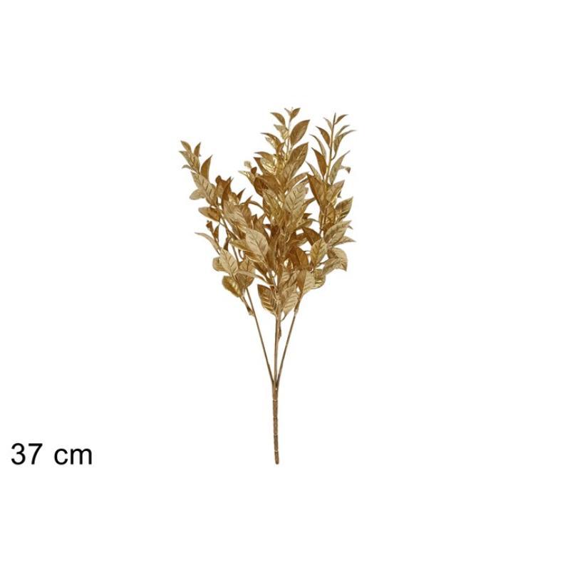 VARA HOJAS GLITTERADAS 37 CM ORO