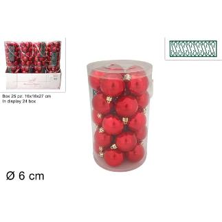 BOLA 6 CM 25 PZ ROJO