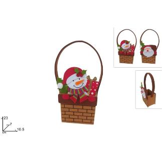 CESTA FIELTRO MUÑECO NAVIDAD/PAPA NOEL