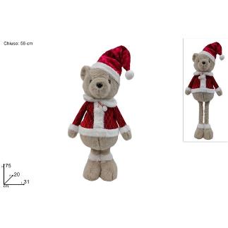 OSO NAVIDAD EXTENSIBLE 75 CM CON TRAJE Y GORRO