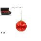 BOLA DE 8 CM ROJA LAMINADA CON HILO DORADO