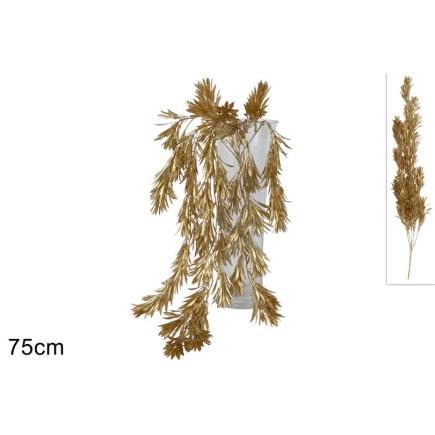 RAMA COLGANTE DE 75 CM CON PURPURINA DORADA