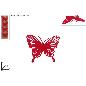MARIPOSAS DE 8 CM SET DE 4 PIEZAS EFECTO TERCIOPELO ROJO CON PINZA