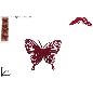 MARIPOSAS DE 8 CM SET DE 4 PIEZAS EFECTO TERCIOPELO BURDEOS CON PINZ