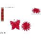 4 SURT FLORES MARIPOSAS ROJAS 8 CM EFET TERCIOPELO CON PINZAS