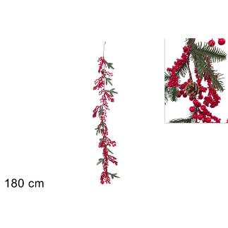 GUIRNALDA BAYAS 180 CM C/PIÑAS Y HOJAS