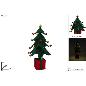 ARBOL DE TELA CON BOLAS 55 CM CON 30 LED A PILAS