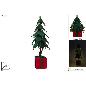 ARBOL DE TELA CON BOLAS 95 CM CON 45 LED A PILAS