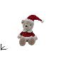 OSO NAVIDEÑO SENTADO 30 CM CON VESTIDO CON PELO