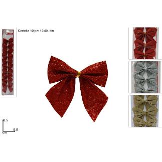 SET 10 PIEZAS LAZOS GLITTER SURT EN 3 COL