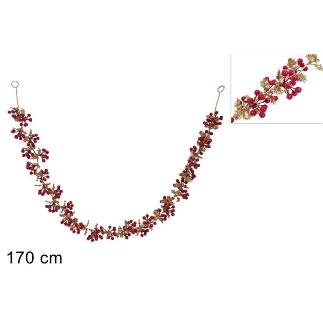 GUIRNALDA 170 CM BAYAS Y HOJAS ORO