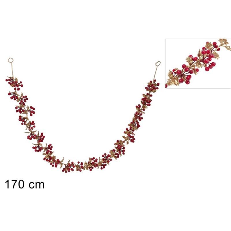 GUIRNALDA 170 CM BAYAS Y HOJAS ORO