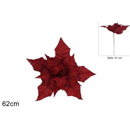 TALLO DE FLOR 62 CM LAMINADO ROJO