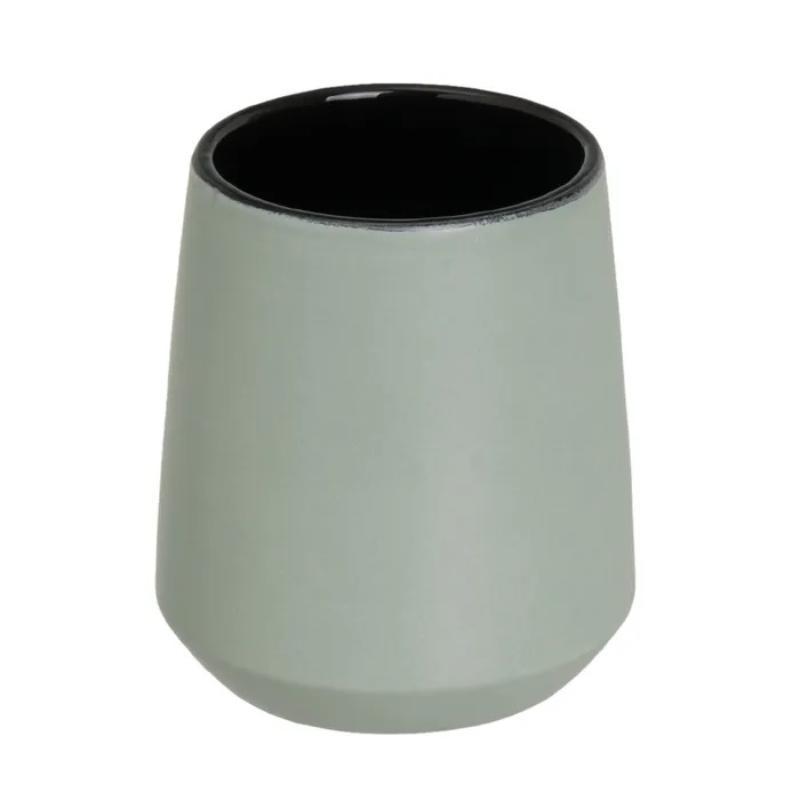 VASO BAÑO DOLOMITA VERDE SALVIA 9X9X10 CM