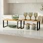 SET 2 ESTANTE APILABLE NATURAL-NEGRO 30X19X15 CM