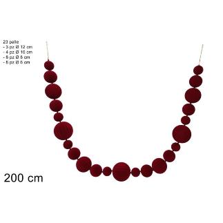 GUIRNALDA DE BOLAS 200 CM EFECT TERCIP BURDEOS