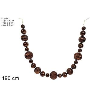 GUIRNALDA DE BOLAS 190 CM MARRON