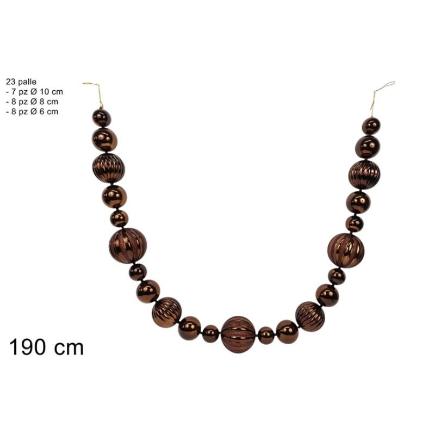 GUIRNALDA DE BOLAS 190 CM MARRON