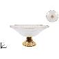 SOPORTE VIDRIO DIAM 30 CM TRANSPARENTE CON BORDE DORADO DEC.GALA