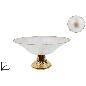 SOPORTE VIDRIO DIAM 30 CM TRANSP CON BORDE ORO
