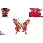 MARIPOSA 14 CM CON PINZA ROJA TERCIOPELO CON ORO