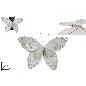 MARIPOSA 23 CM CON PINZA BLANCA TERCIOPELO CON PURPURINA CHAMPAN