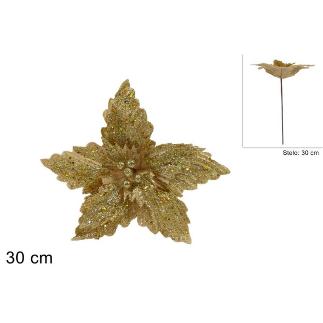 VARA FLOR 30 CM ORO CON GLITTER