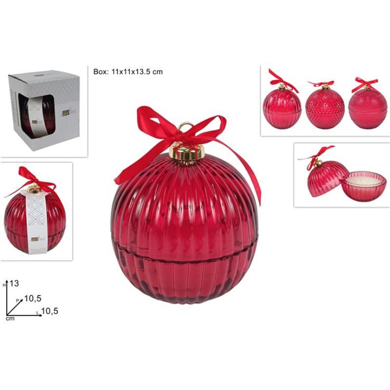 BOLA DE VELA PERFUMADA 10.5 CM ROJO