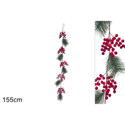 GUIRNALDA 155 CM BAYAS EFECT TERCIOP BURDEOS