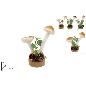 SETAS CON BASE MADERA Y PIÑAS 14 CM 3 COL