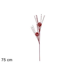 TALLO CON BOLAS EFECT TERCIOPELO ROJO