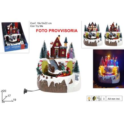 CARRUSEL ESCENARIO NAVIDEÑO C/LUZ MUSICA MOV TREN 2 SRT
