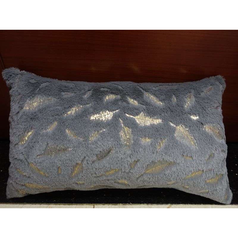 COJIN 30*50 PLUMAS AZUL DORADO