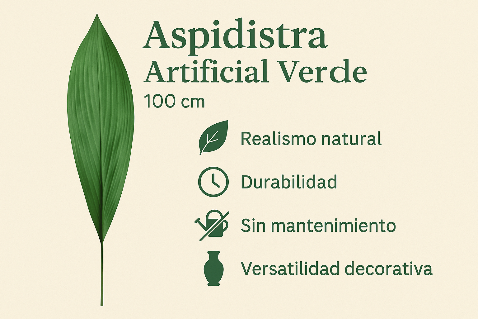Aspidistra Artificial Verde 100 cm