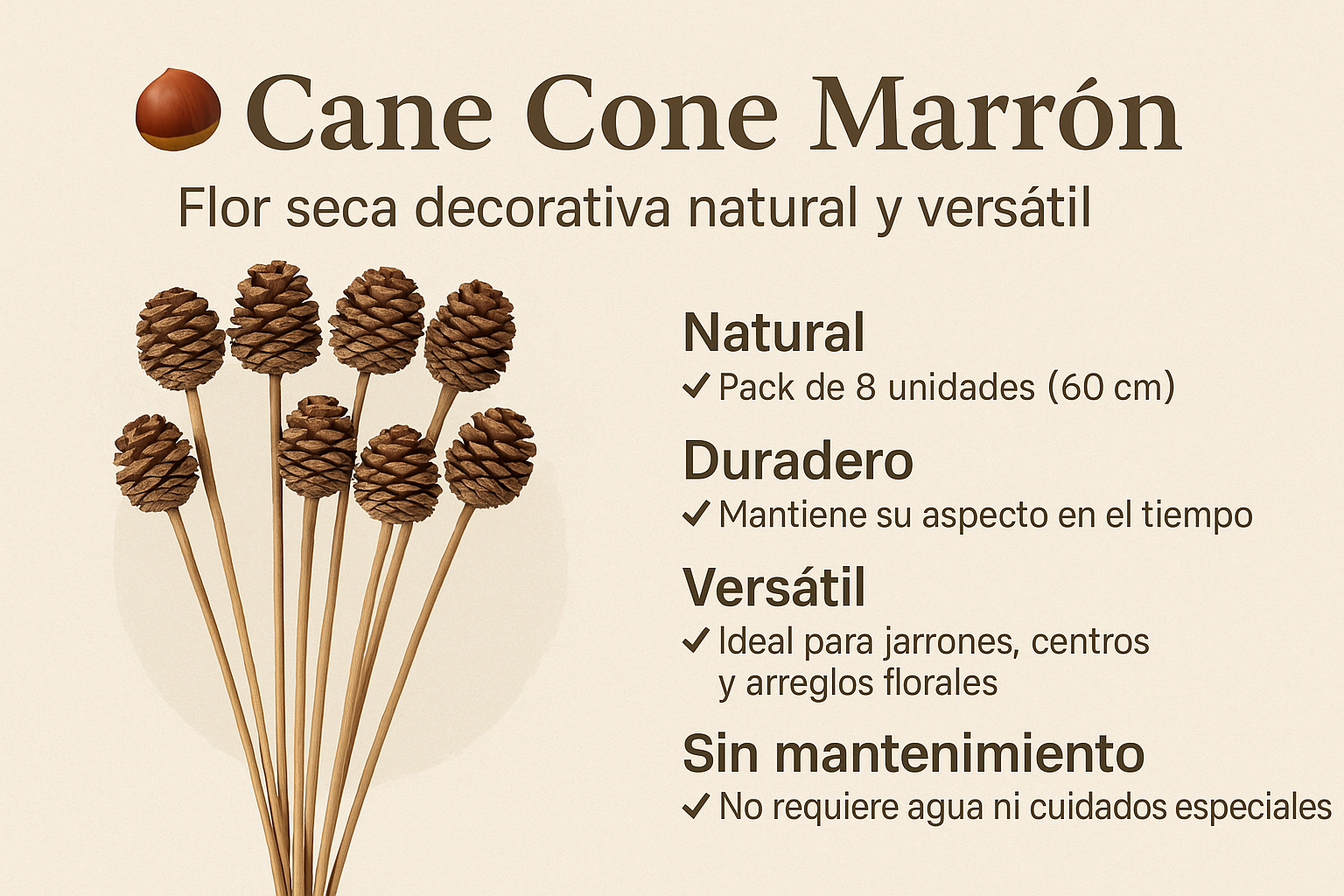 Cane Cone Marrón x8 (60 cm)