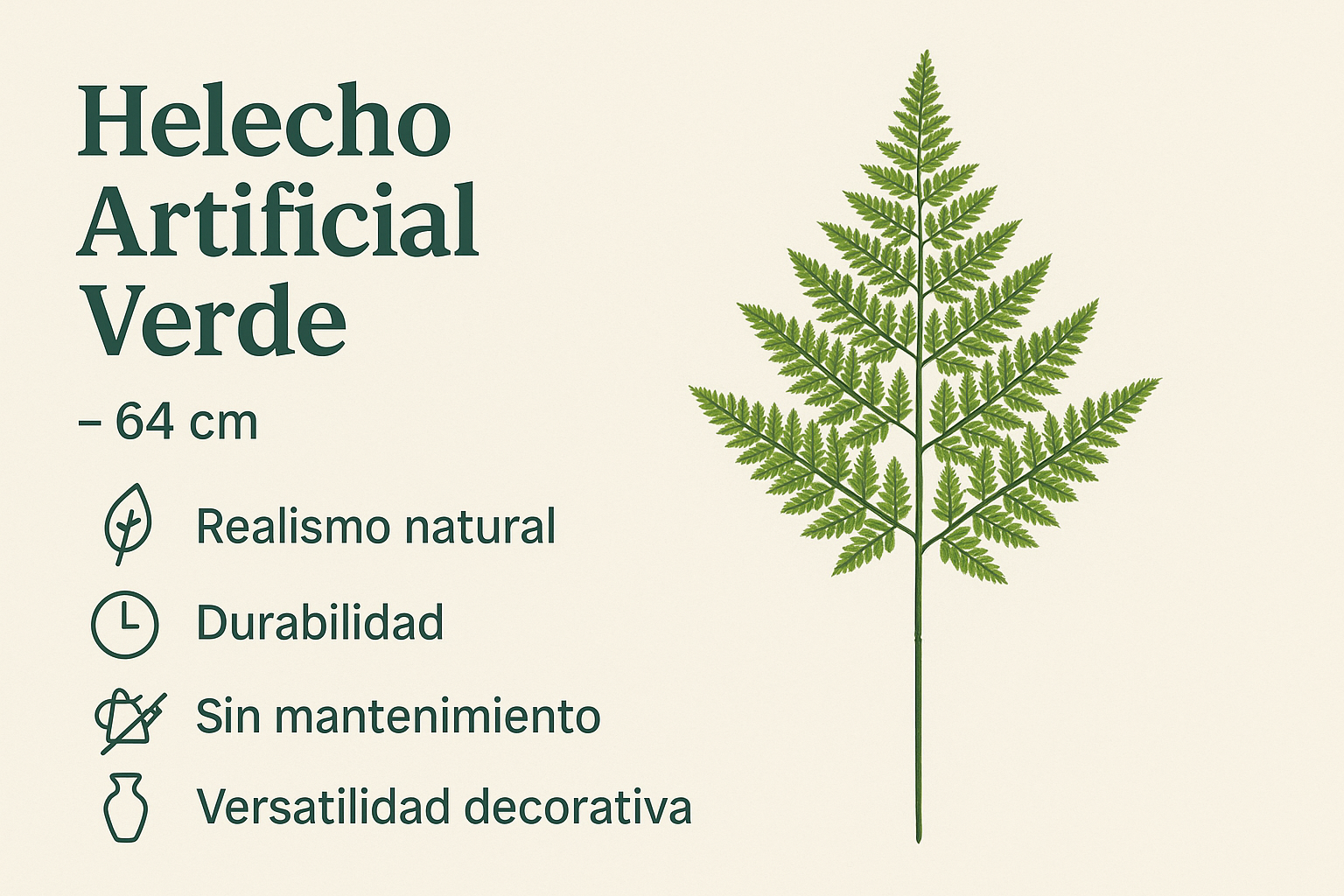 Helecho Artificial Verde 64 cm