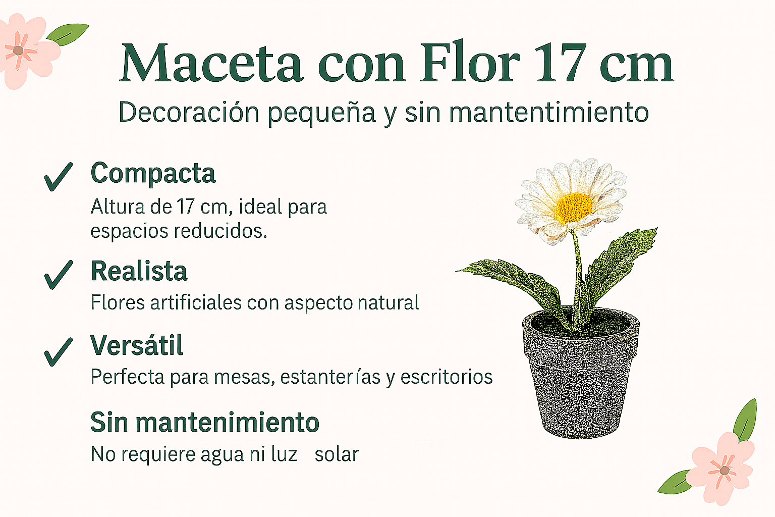 Maceta con Flor 17 cm