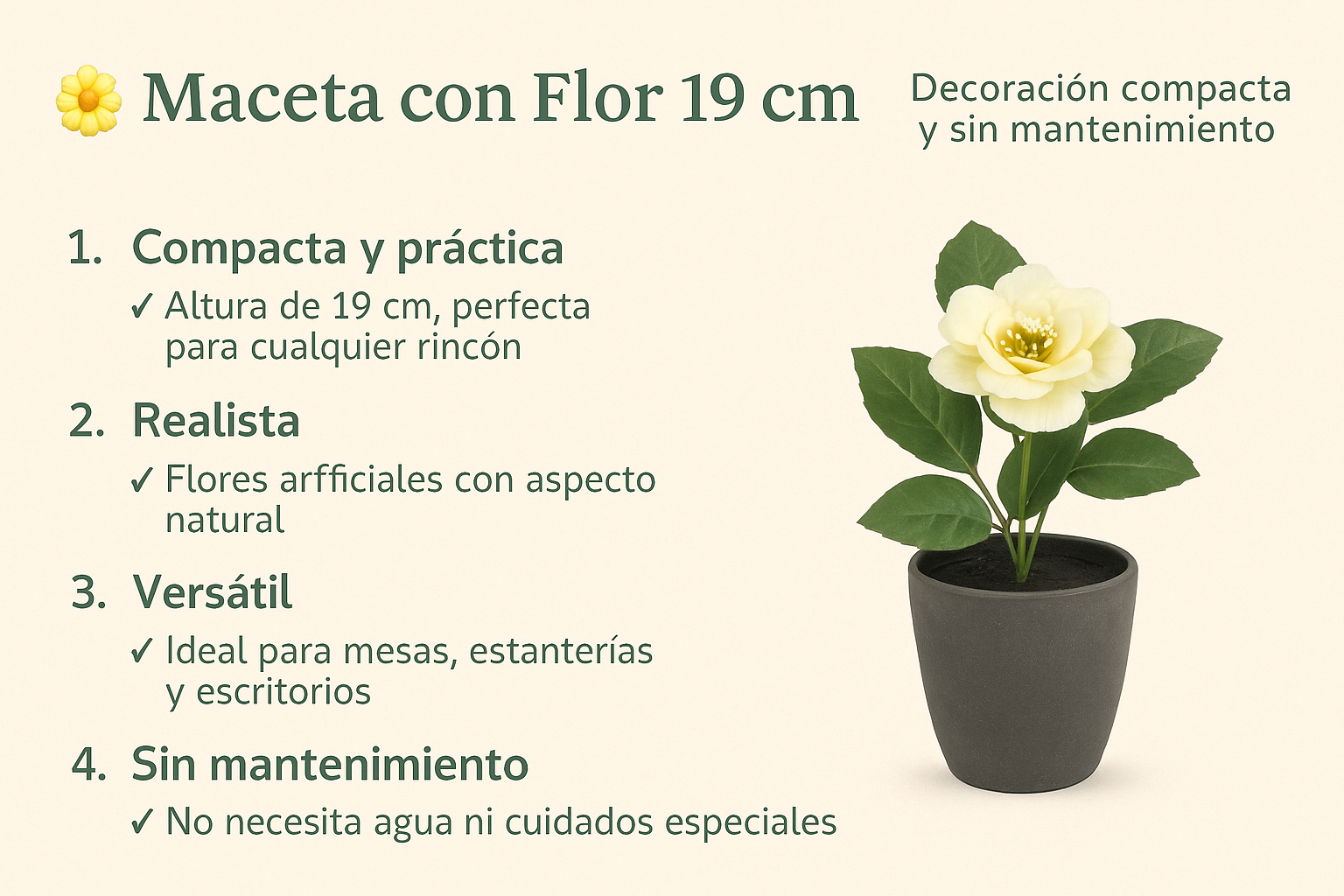 Maceta con Flor 19 cm