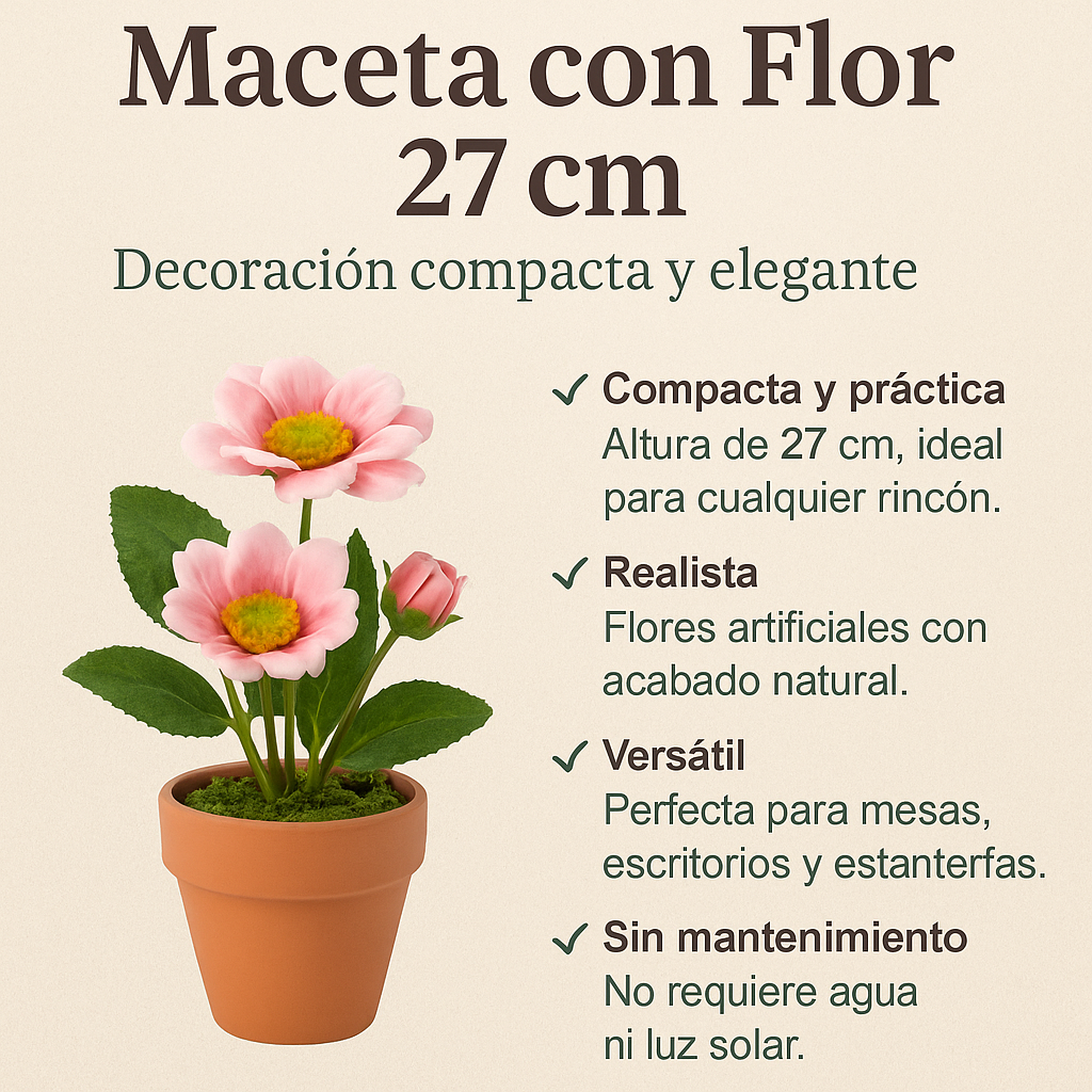 Maceta con Flor 27 cm