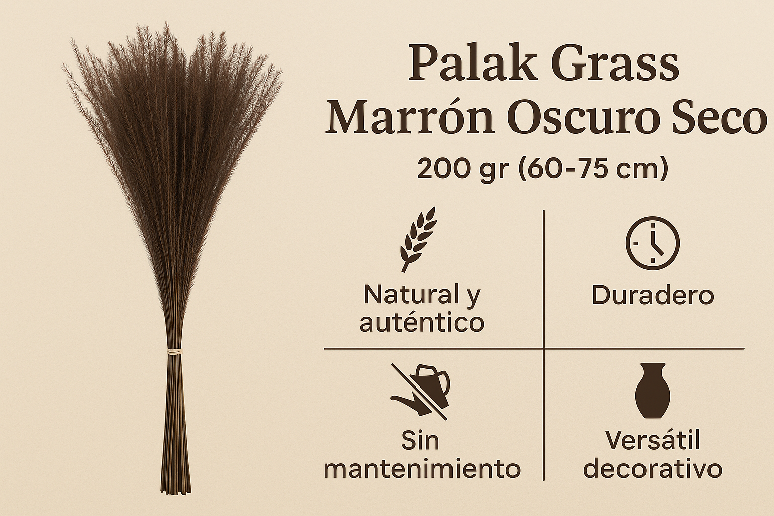 Palak Grass Marrón Oscuro Seco 200 gr (60-75 cm)